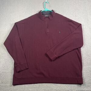 Polo Ralph Lauren 1/4 Zip Pullover Sweater Men's 4XLT Tall Red Causal Athletic